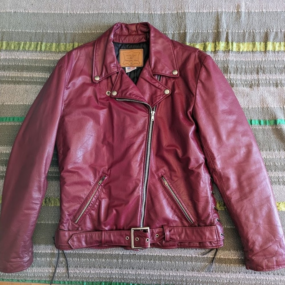 Red Walter Dyer Motorcycle Jacket Made in USA